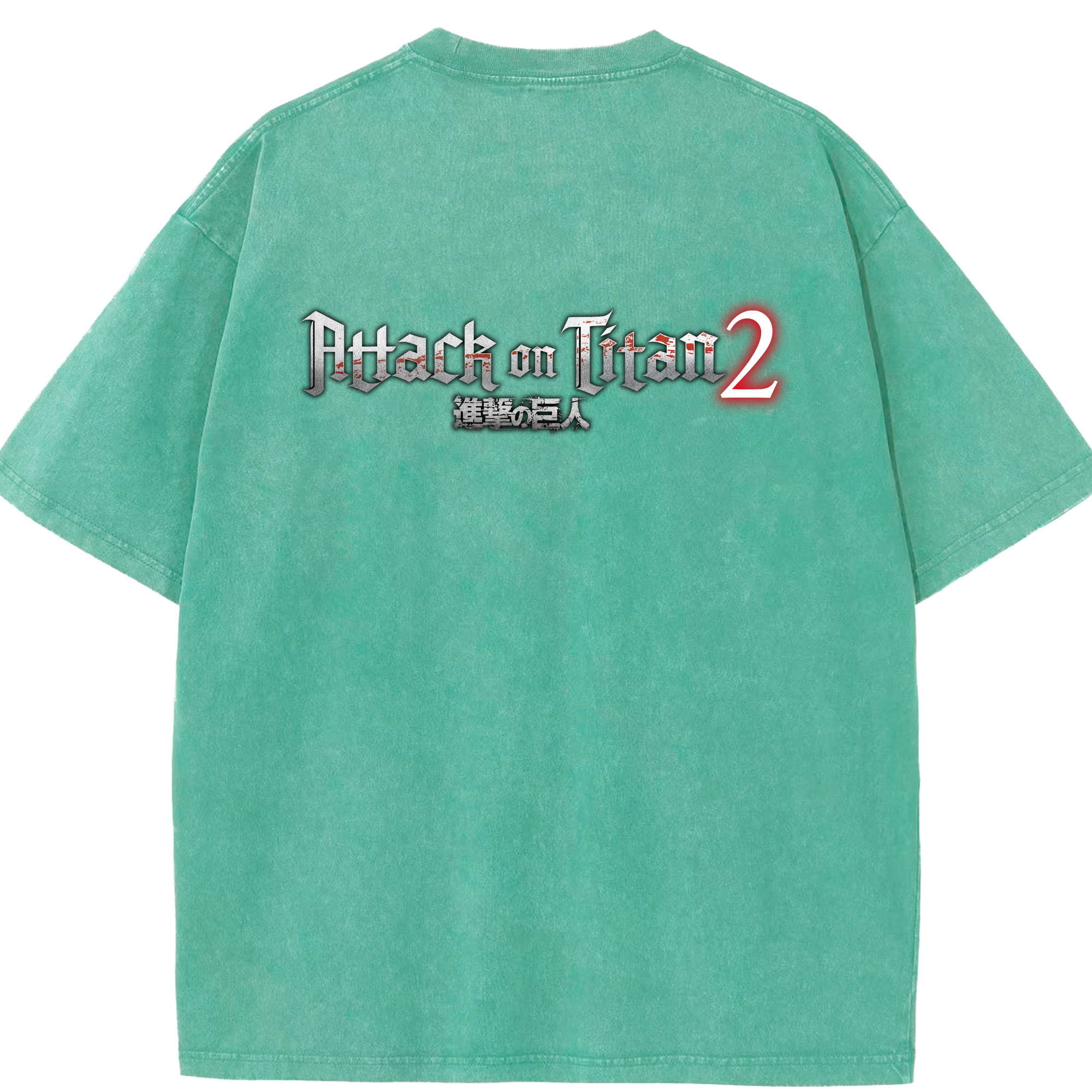 （画像用） 進撃の巨人 Attack on Titan 綿100% ヴィンテージ風 半袖Tシャツ（背面プリント）